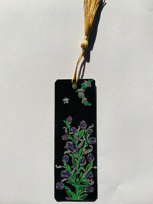 Purple Rose Bookmark Painting