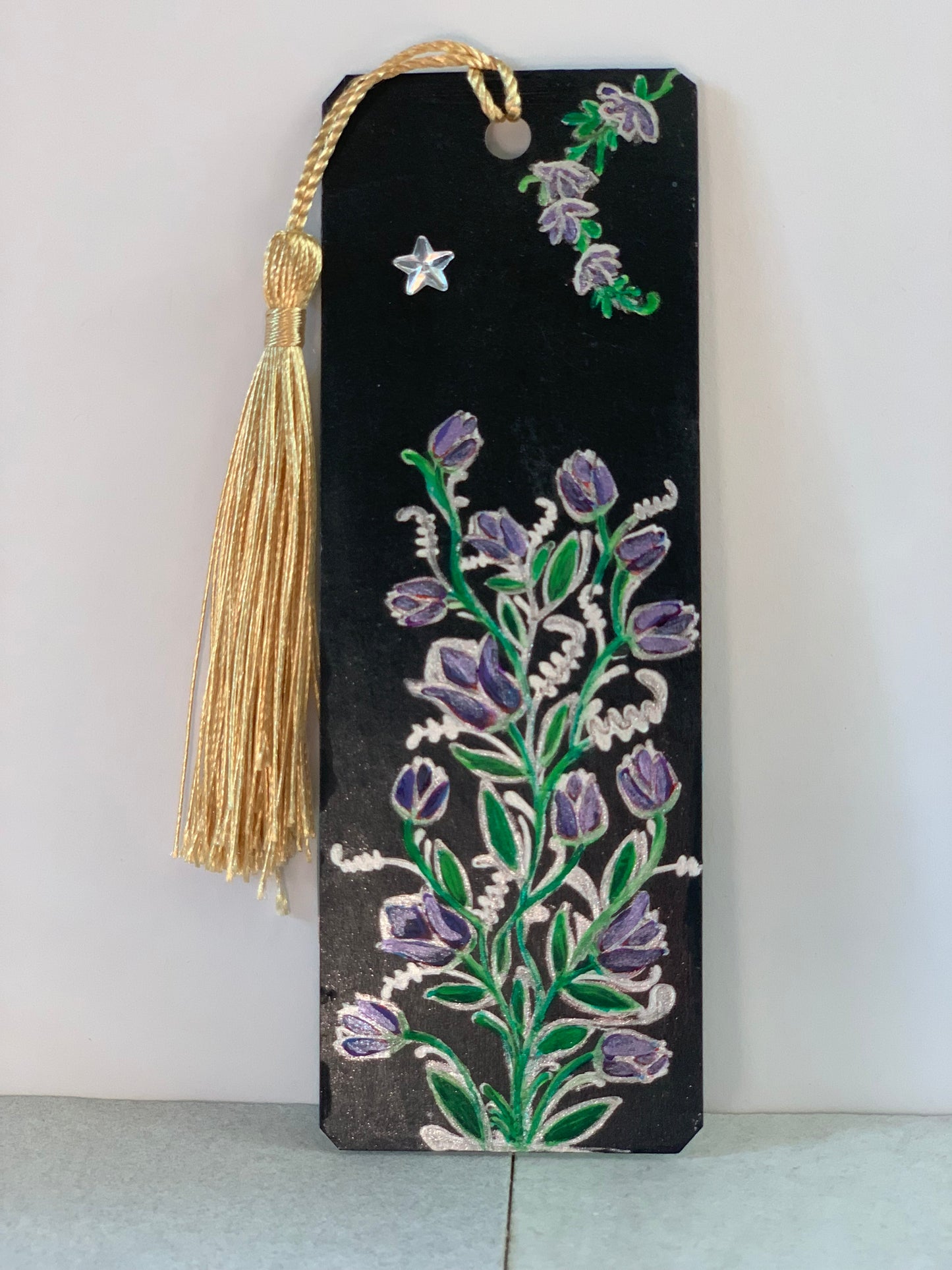 Purple Rose Bookmark Painting