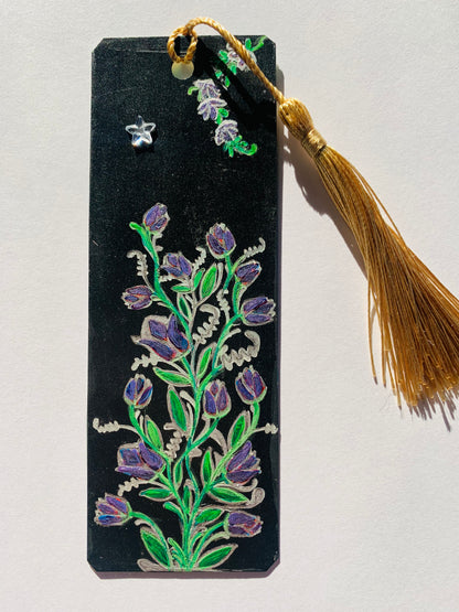 Purple Rose Bookmark Painting